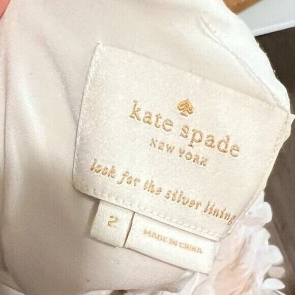 Kate Spade Color Block Sheath Dress Floral Appliques Size 2 Modest - Picture 6 of 6